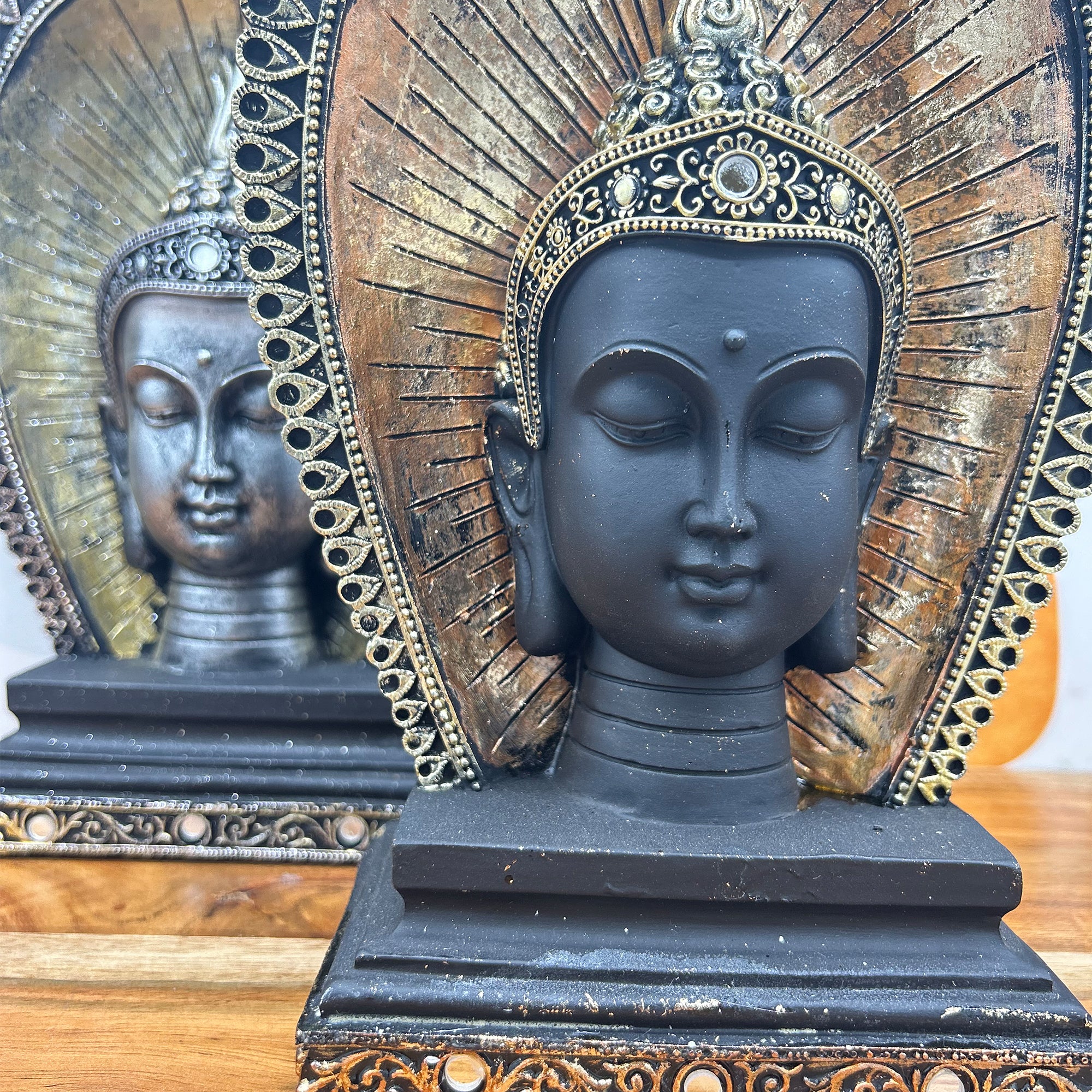 10" Buddha Head Statue Living Room Table Top Decor | Gift Box Go