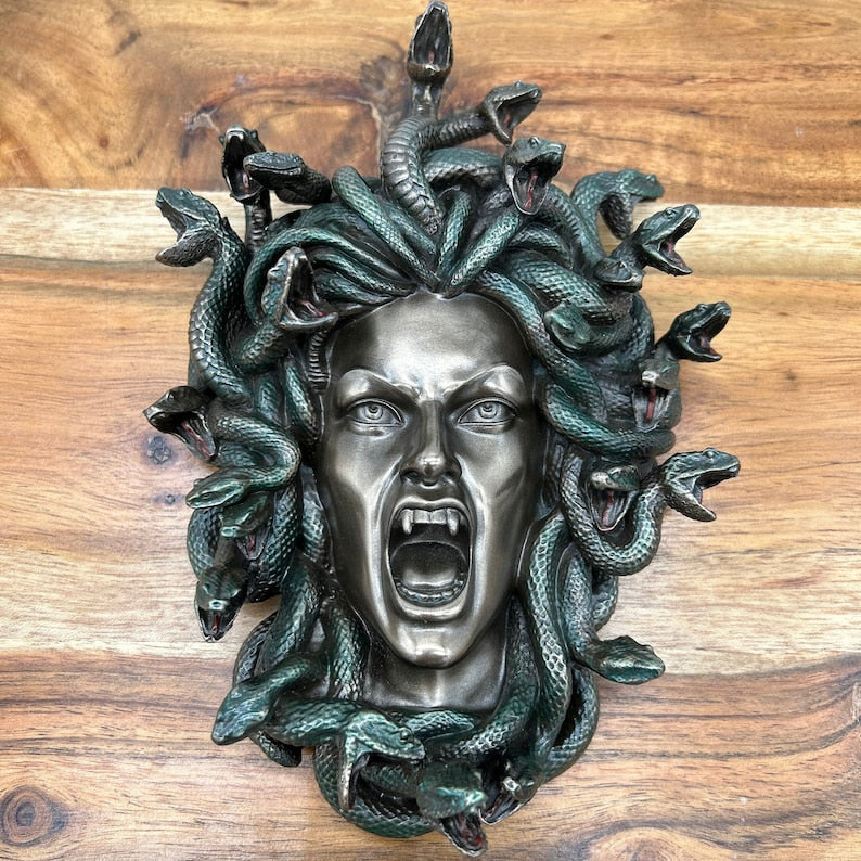 Greek Medusa Head Statue for Decor