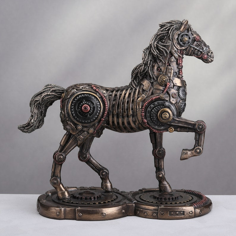 Steampunk Horse Gait Sculpture - 9 inches | Gift Box Go