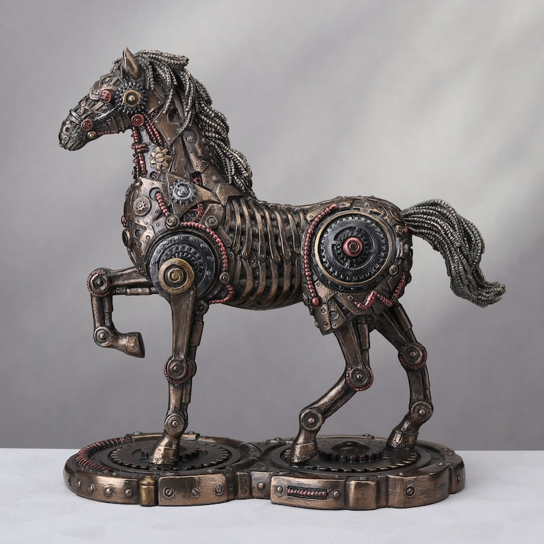 Steampunk Horse Gait Sculpture - 9 inches
