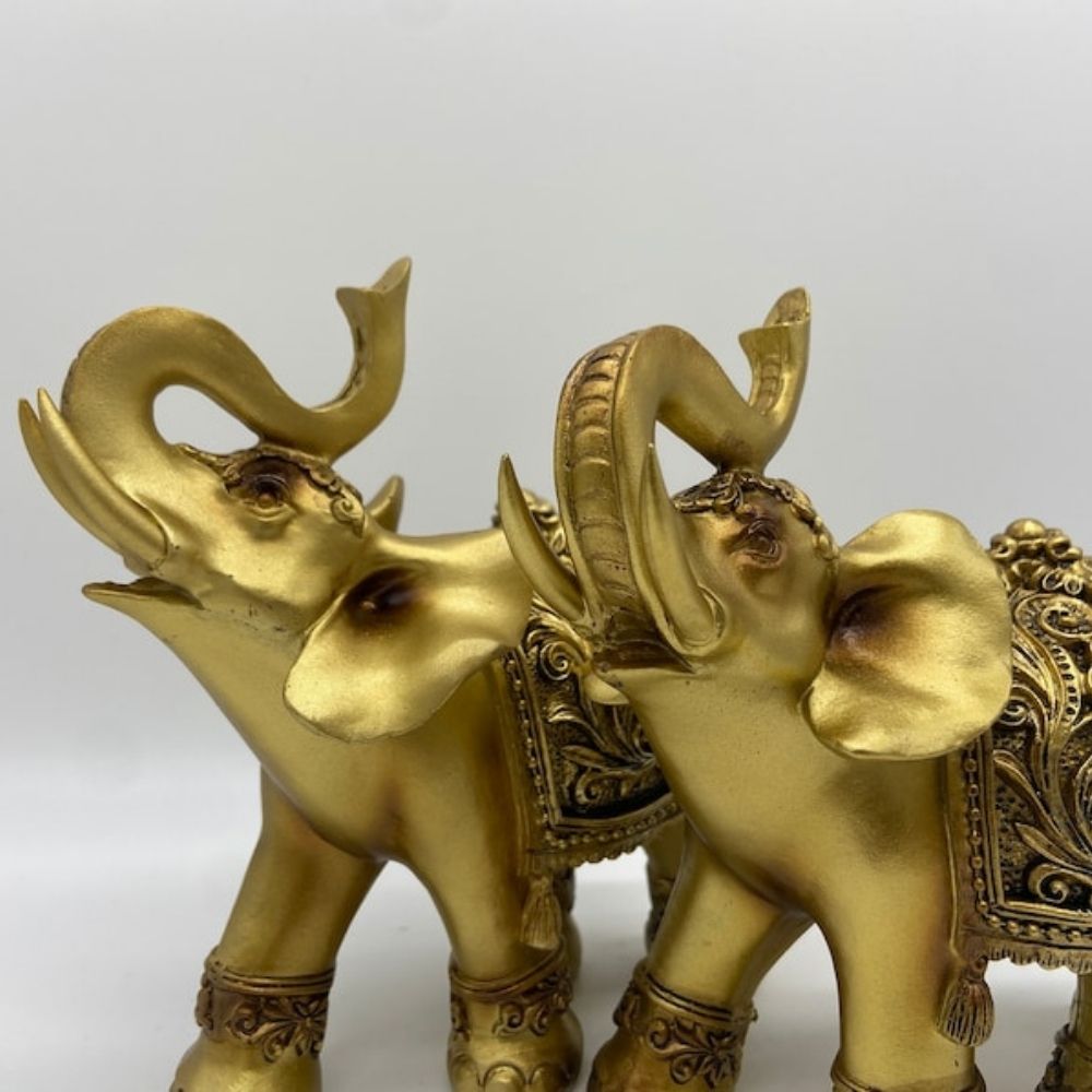 Golden Elephant Figurine 6.5 for Home Decor
