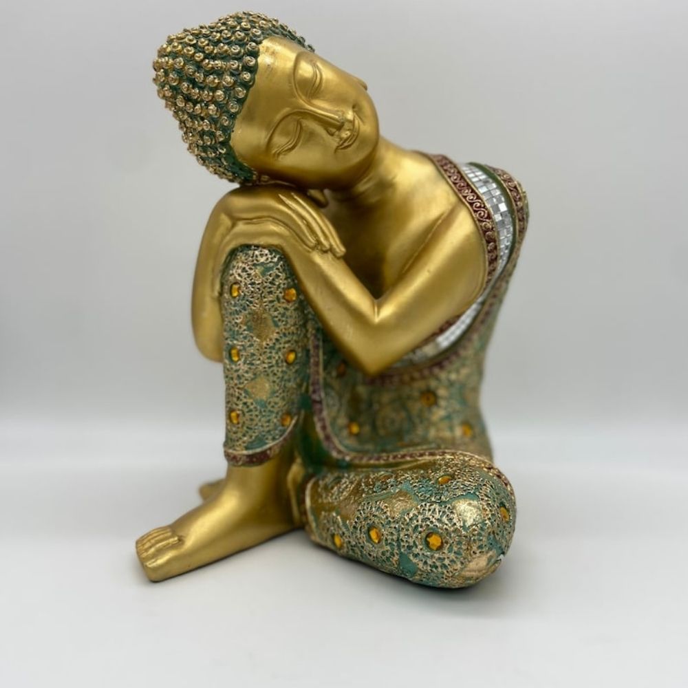 Sleeping Golden Buddha Statue, Best Home Decor - 9.5 Inch