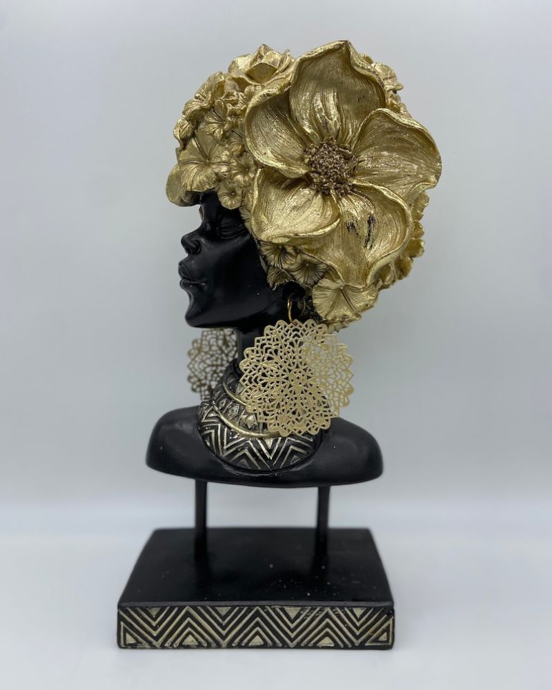 13" African Women Bust Sculpture | Gift Box Go