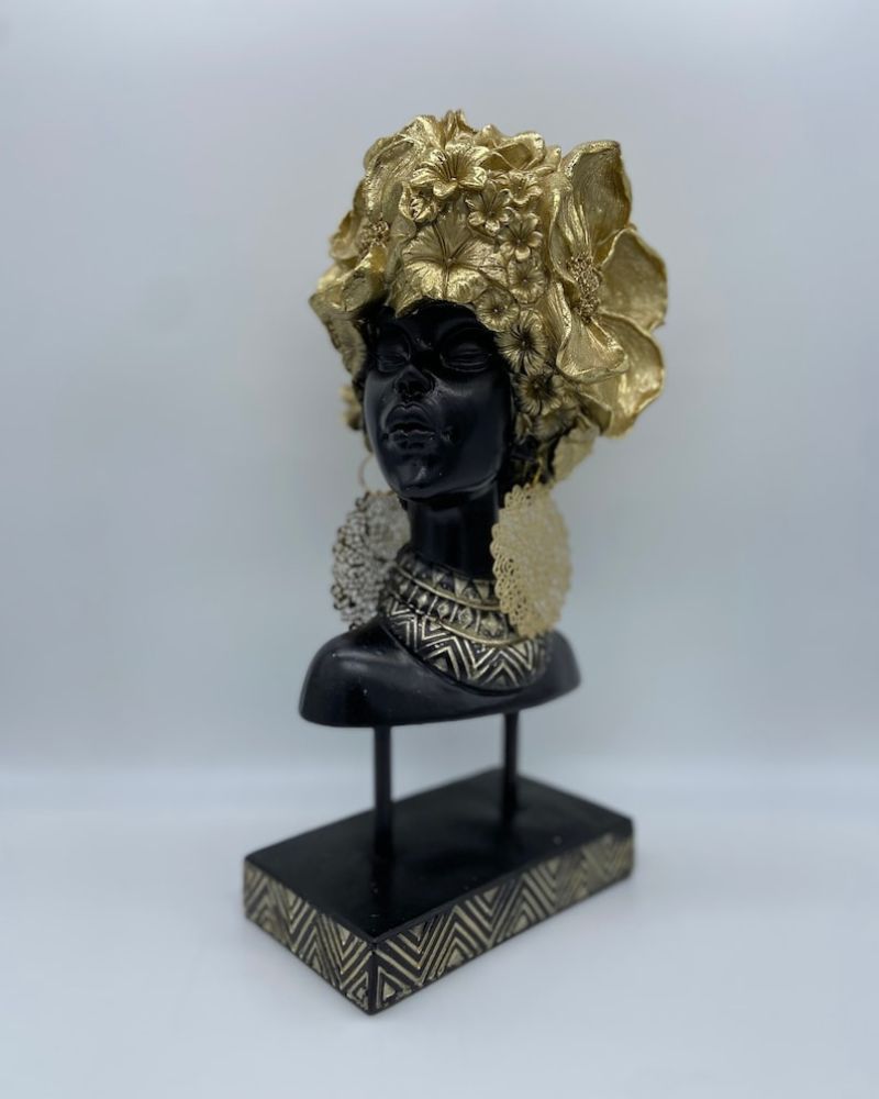 13" African Women Bust Sculpture