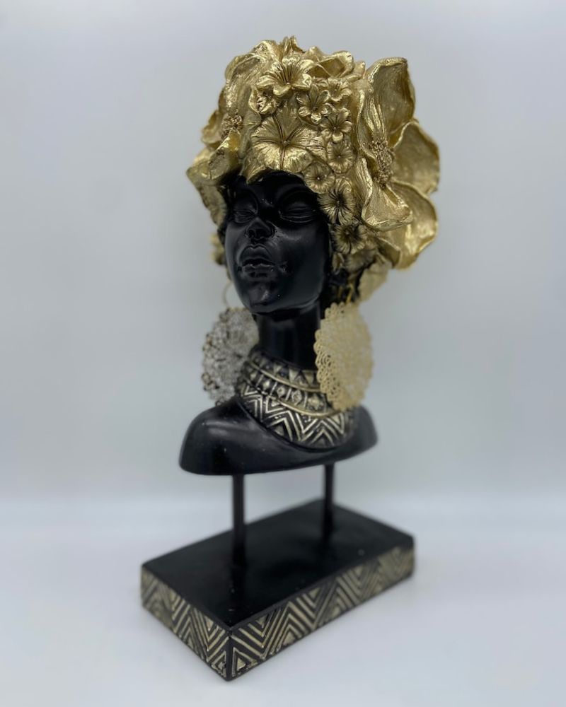 13" African Women Bust Sculpture