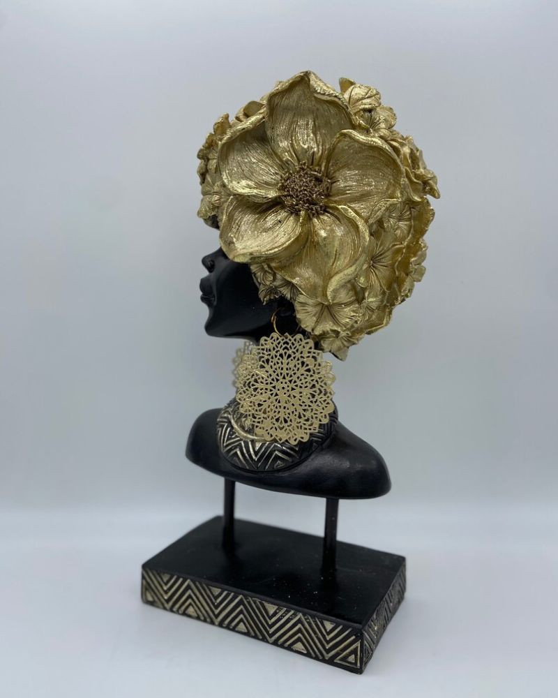 13" African Women Bust Sculpture