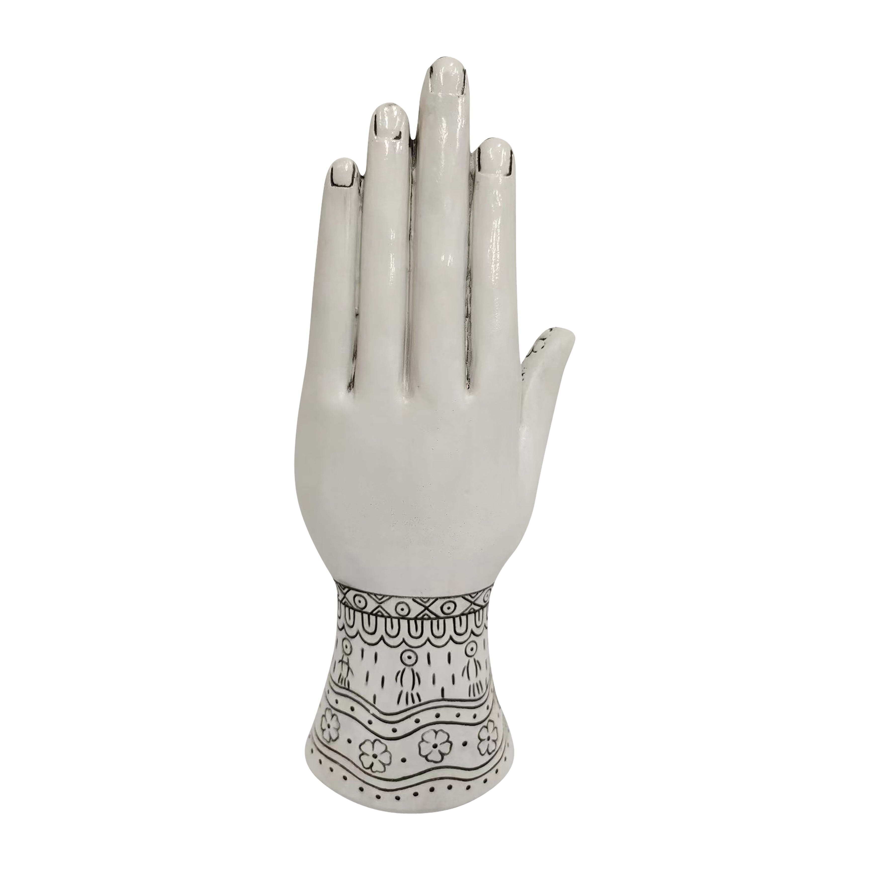 White Resin Tattoo Hand Home Decor Set of 2