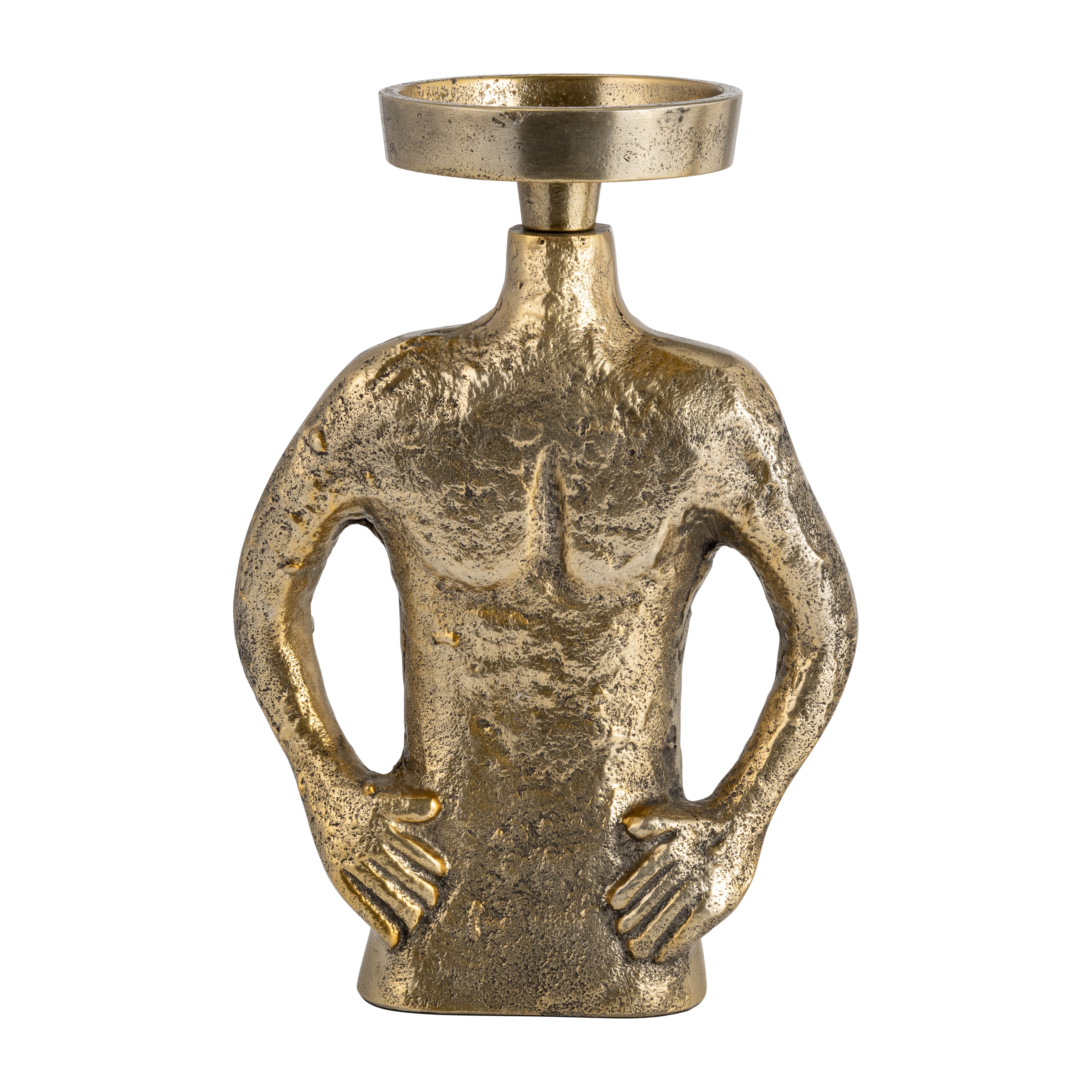 9" Metal Candle Holder Gold