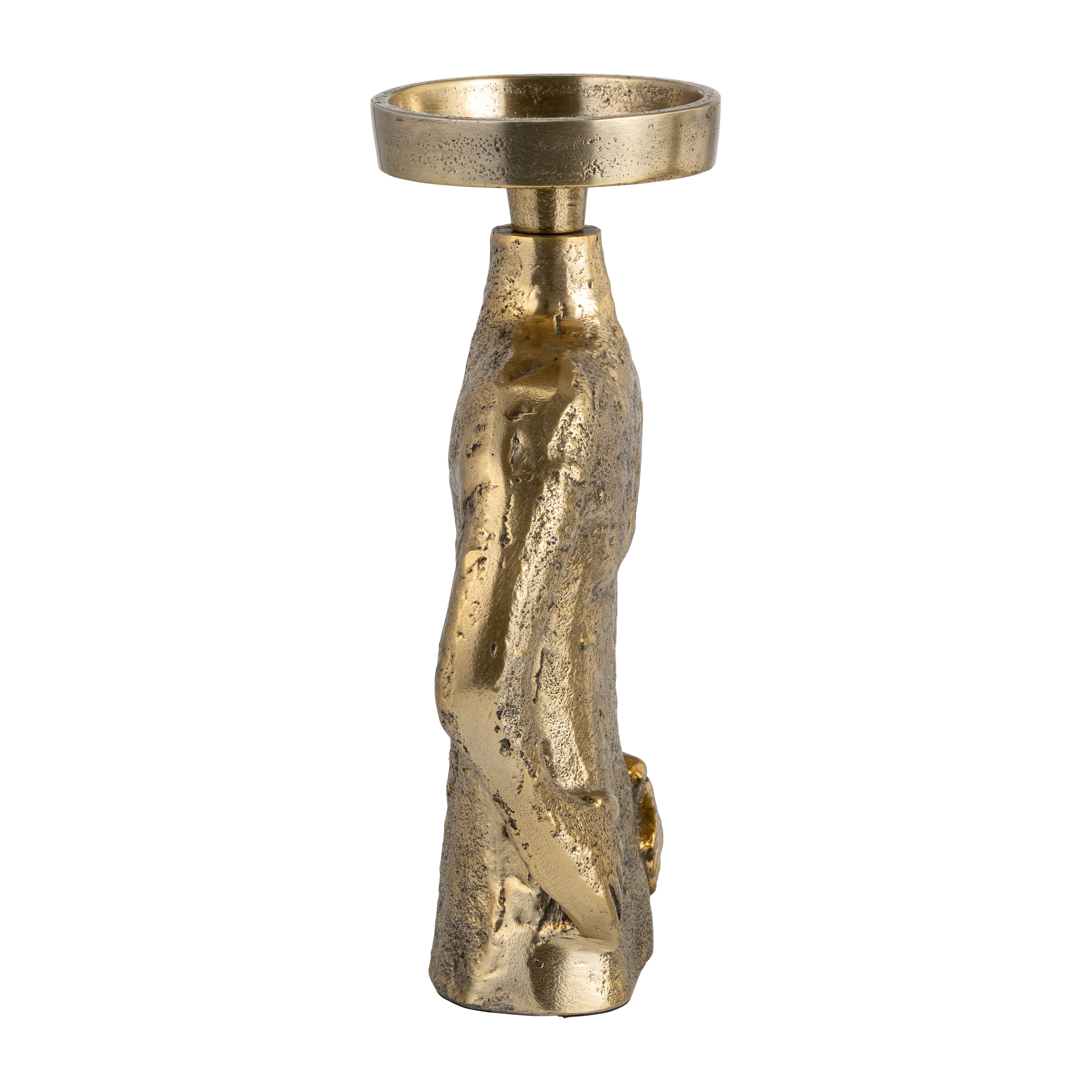 9" Metal Candle Holder Gold