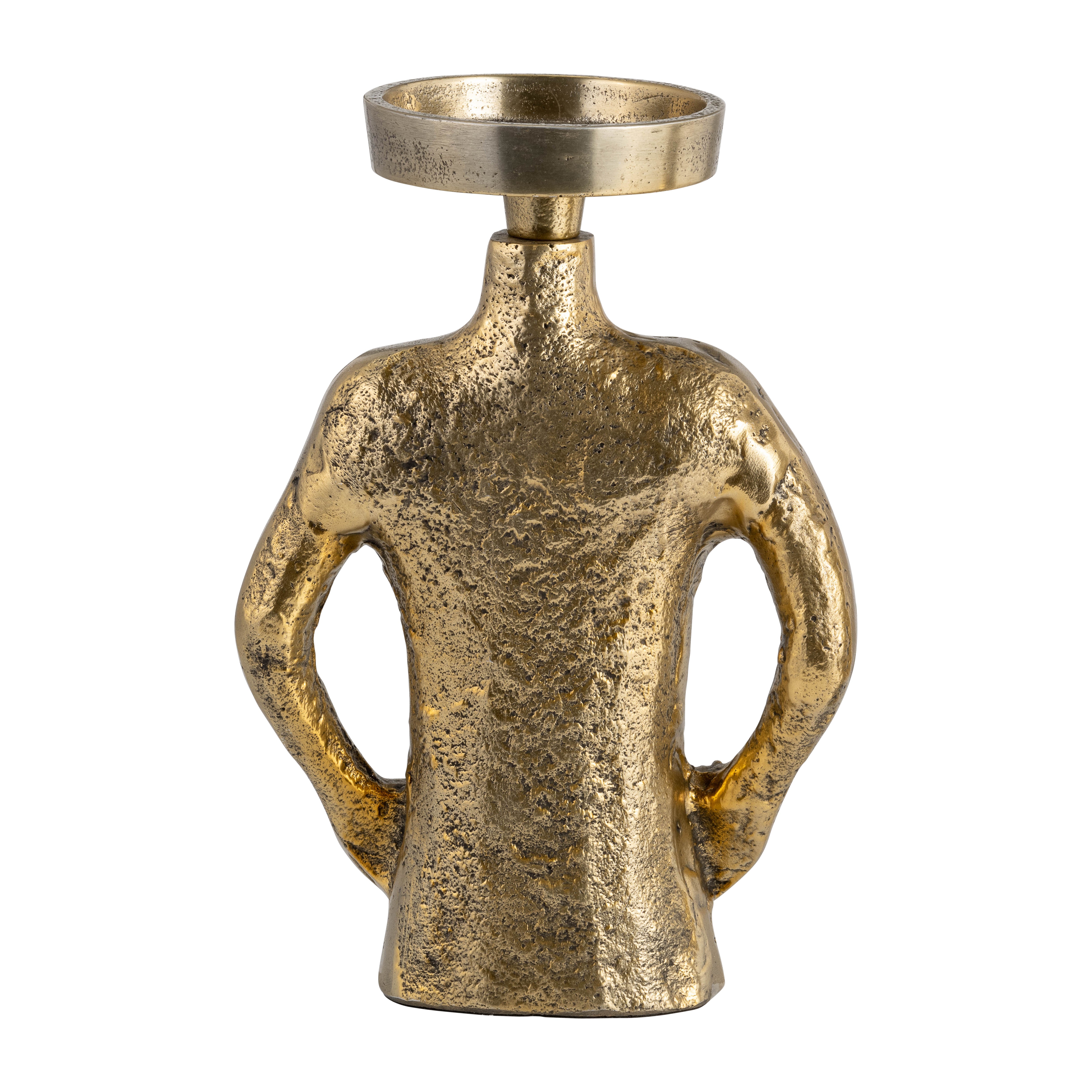 9" Metal Candle Holder Gold