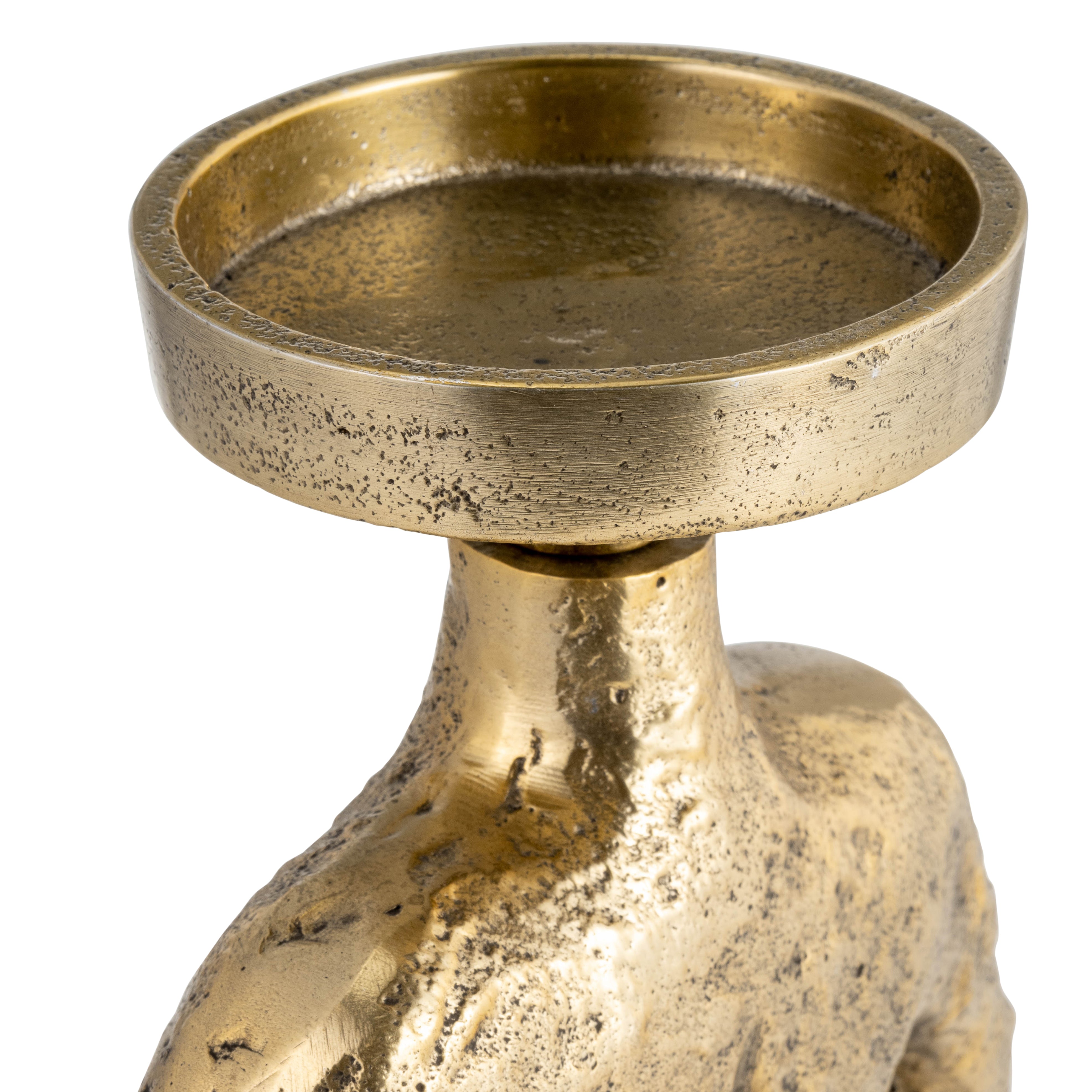 9" Metal Candle Holder Gold