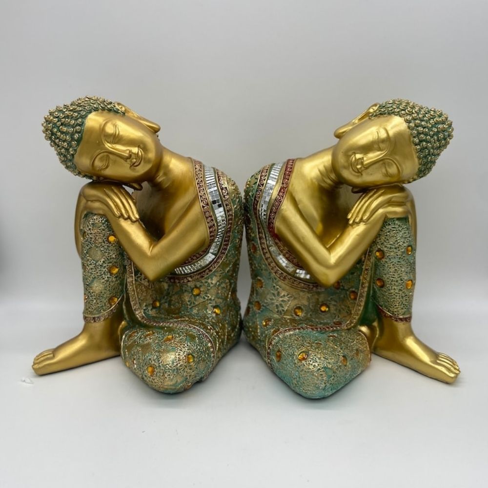 9.5" Sleeping Golden Buddha Statue | Gift Box Go
