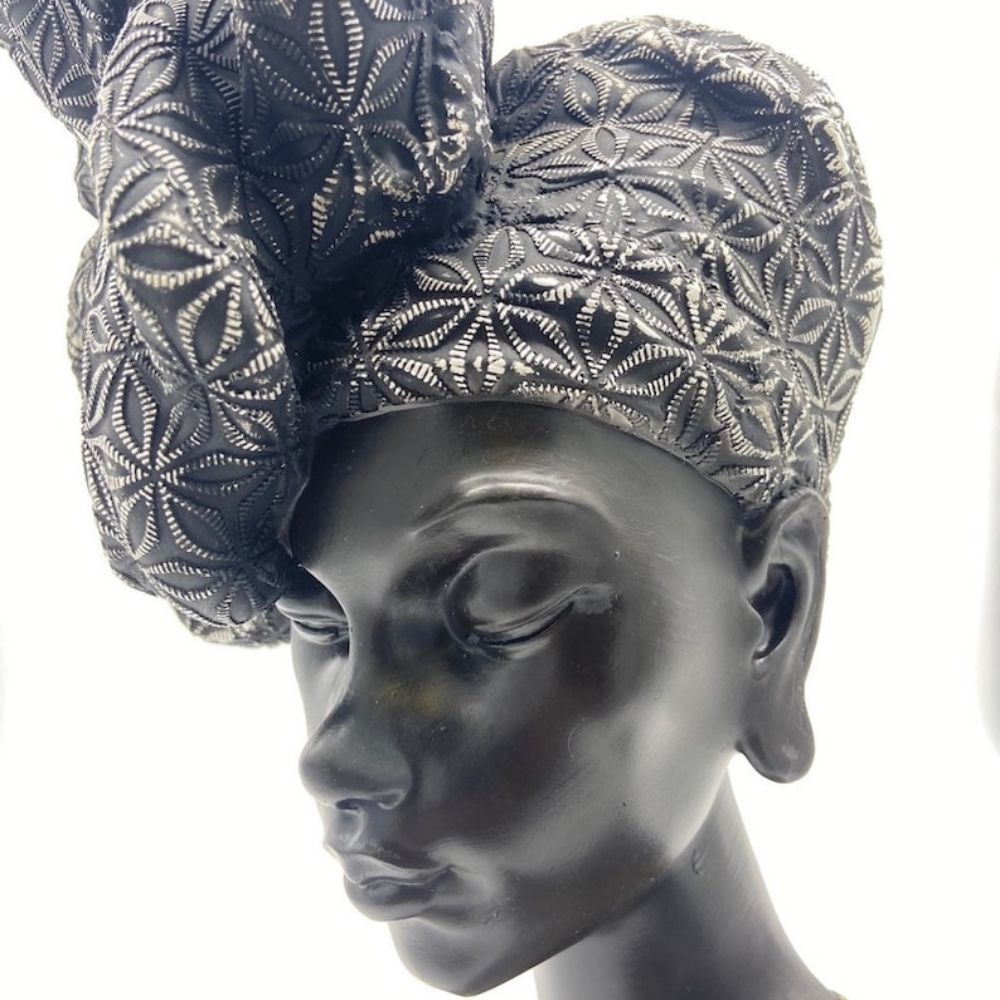 17" African American Bust Decorative Sculpture for Table Top