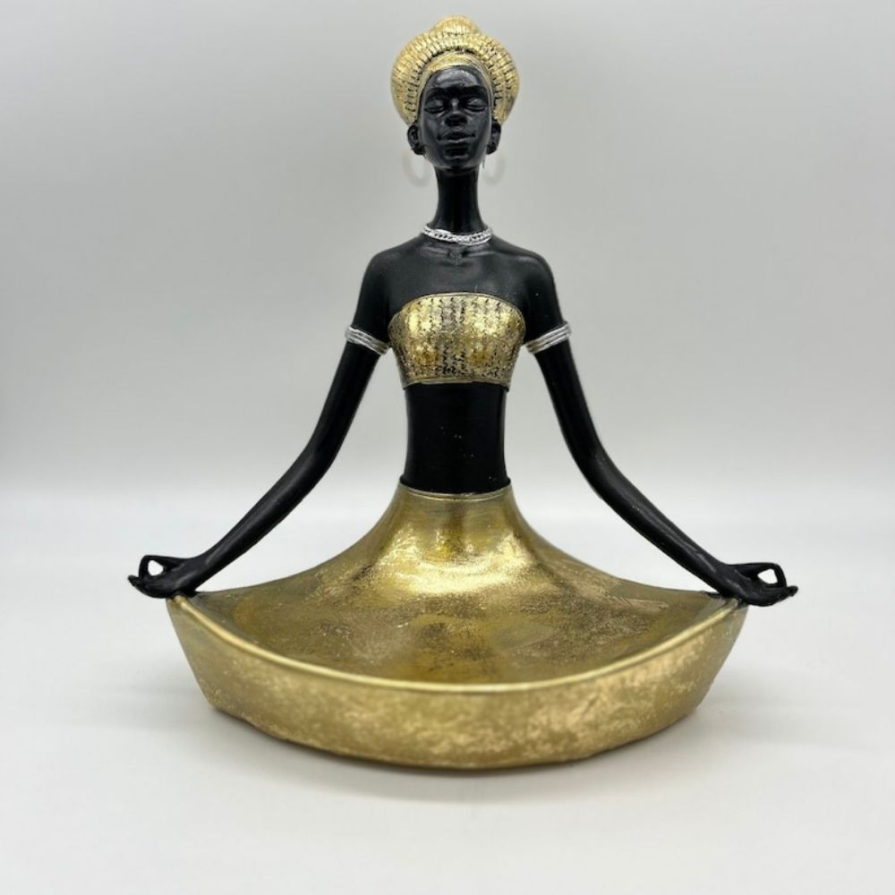 10.5" African Lady Sculpture for Home Decor | Gift Box Go