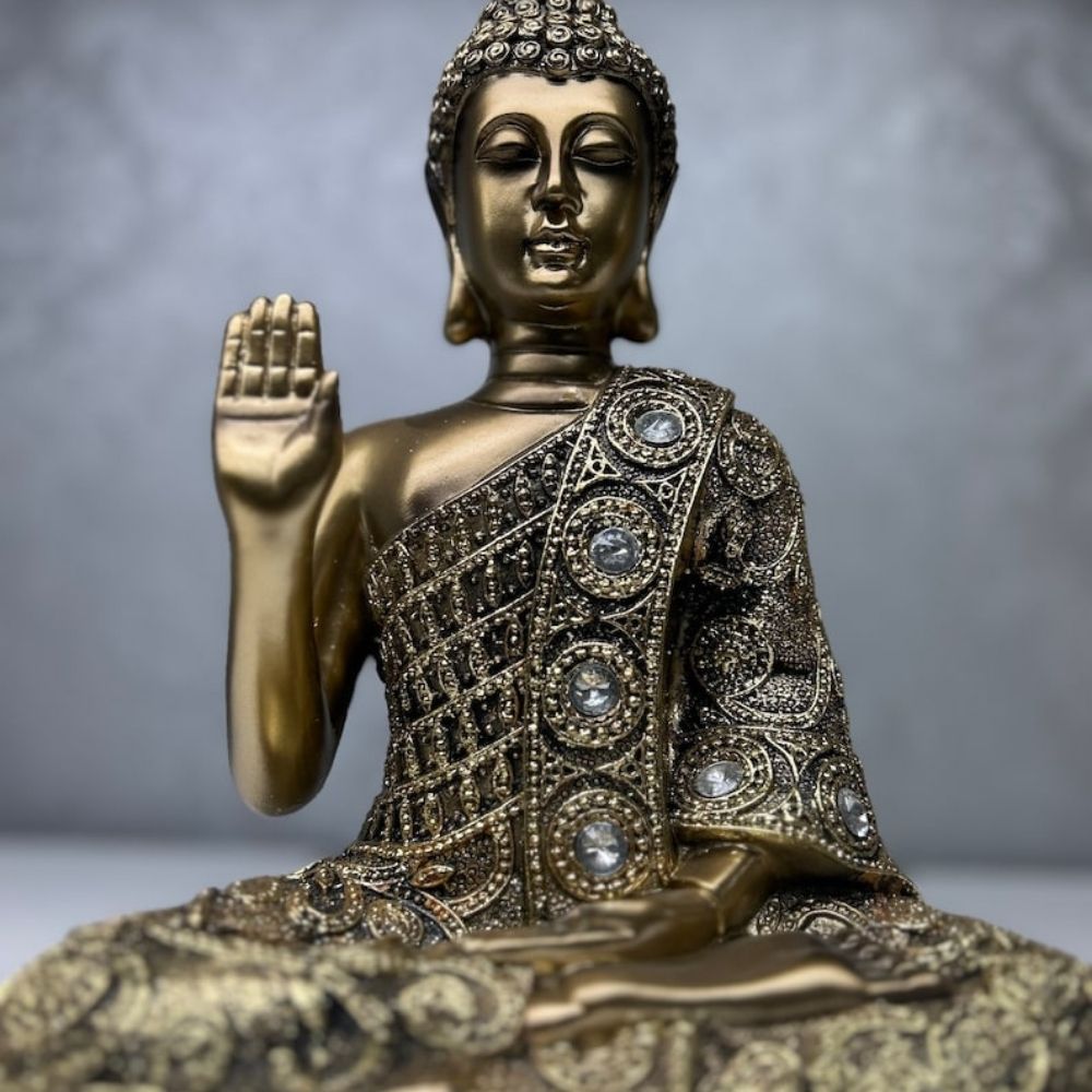 Golden Buddha Statue Home and Office Decor - 6 Inch