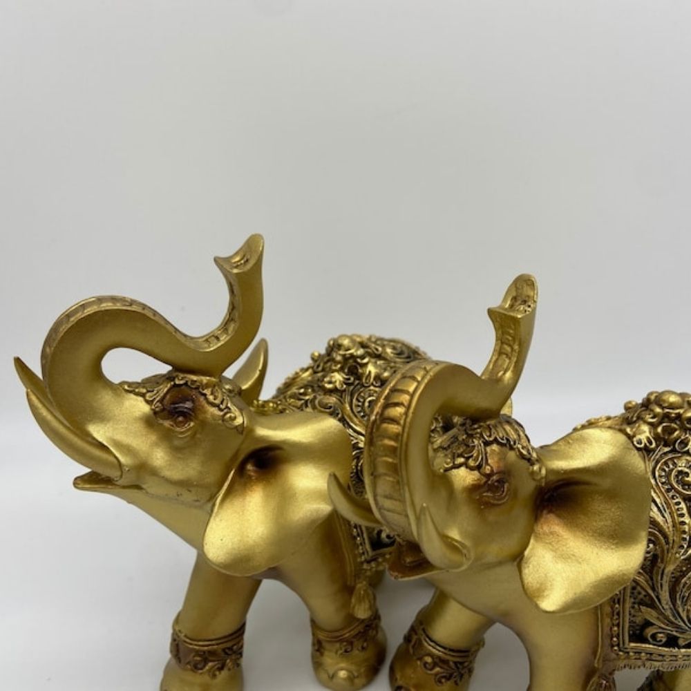 Golden Elephant Figurine 6.5 for Home Decor