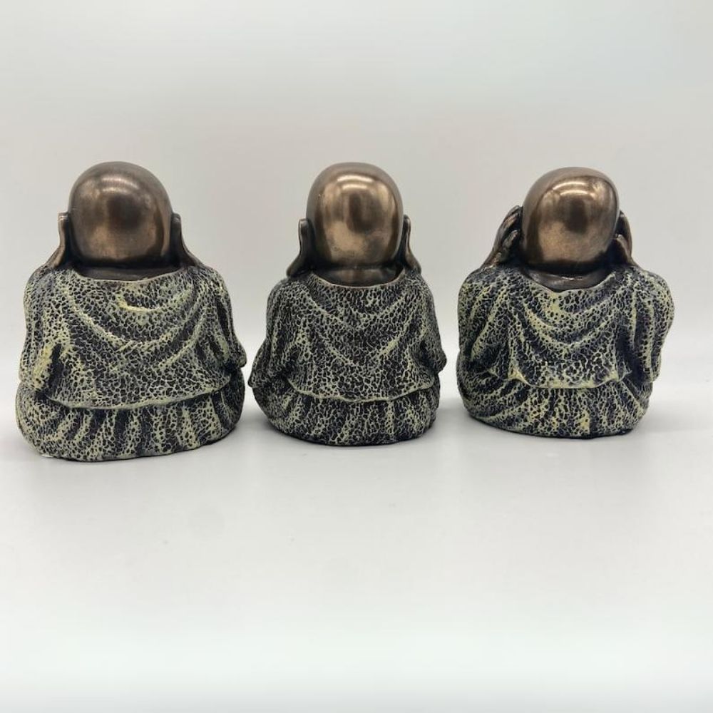 Three Wise buddha Statue Indoor Décor - 5 Inch