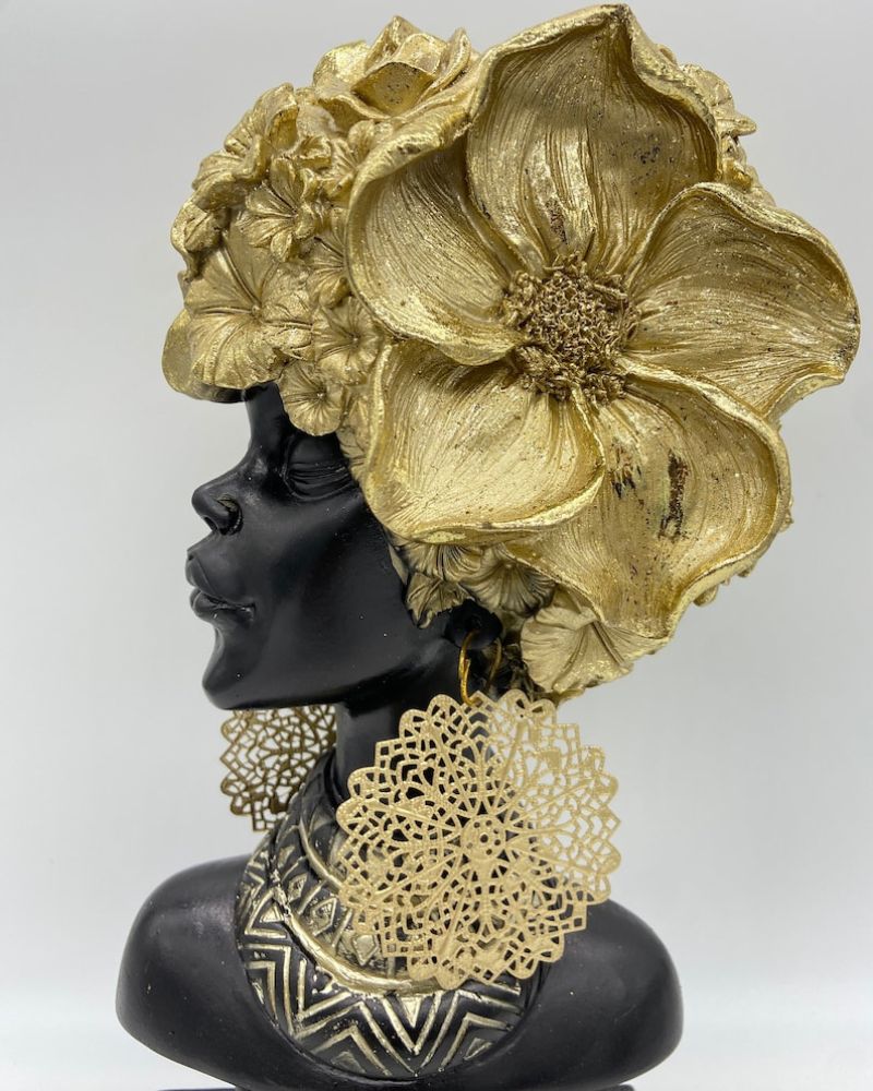 13" African Women Bust Sculpture