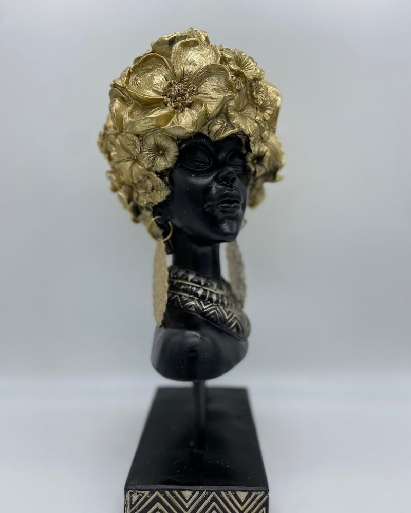 13" African Women Bust Sculpture