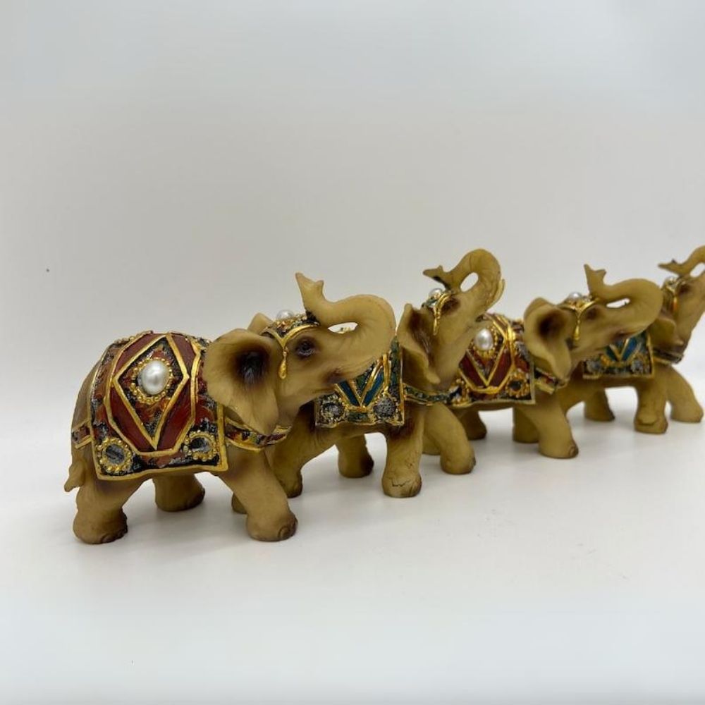 Small Elephant Figurines Trunk Up Home Decor