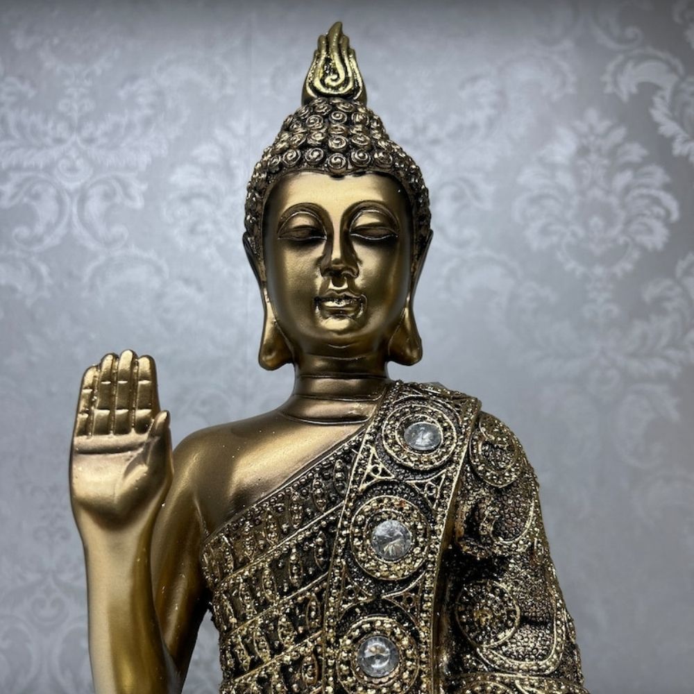 Golden Buddha Statue Home and Office Decor - 6 Inch