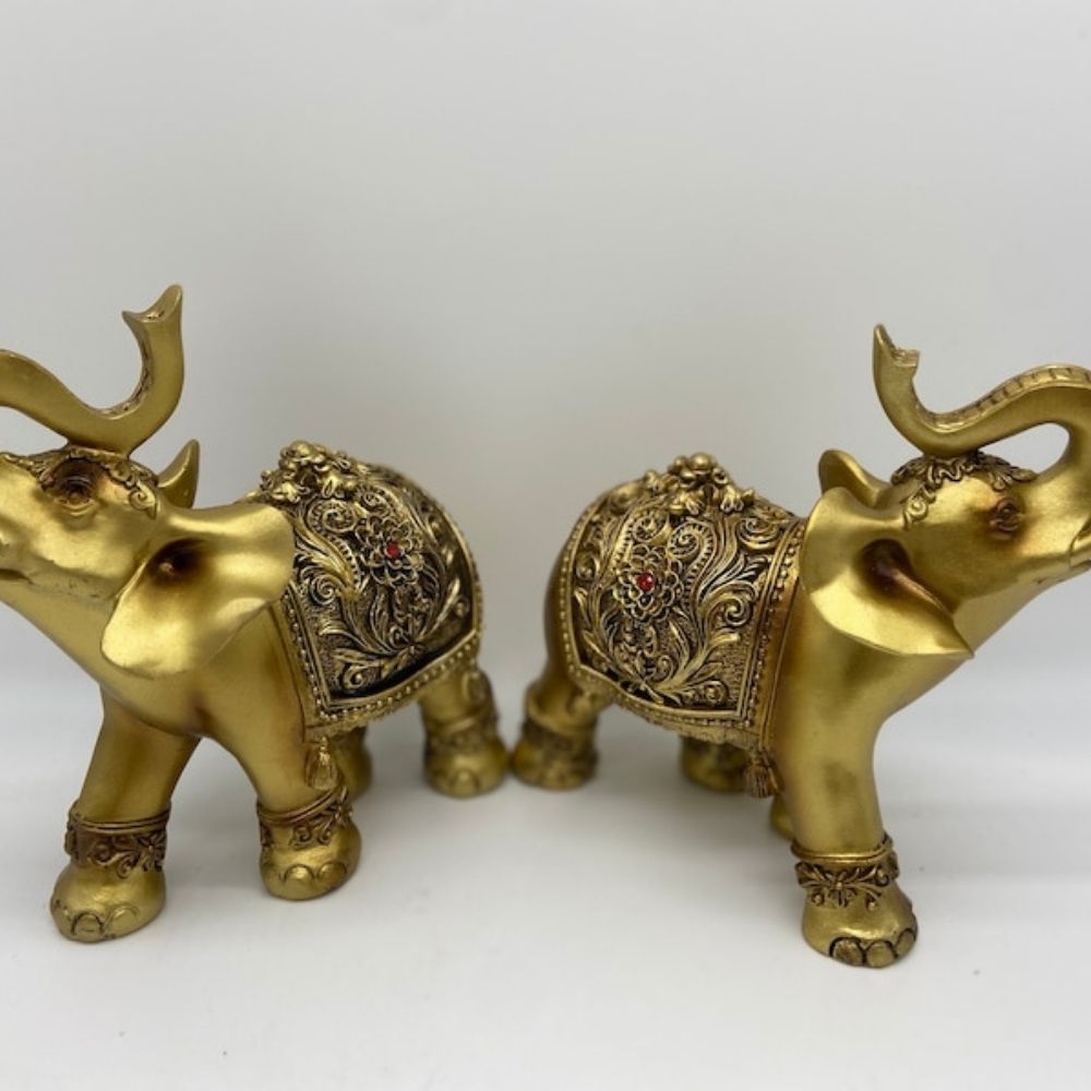 Golden Elephant Figurine 6.5 for Home Decor