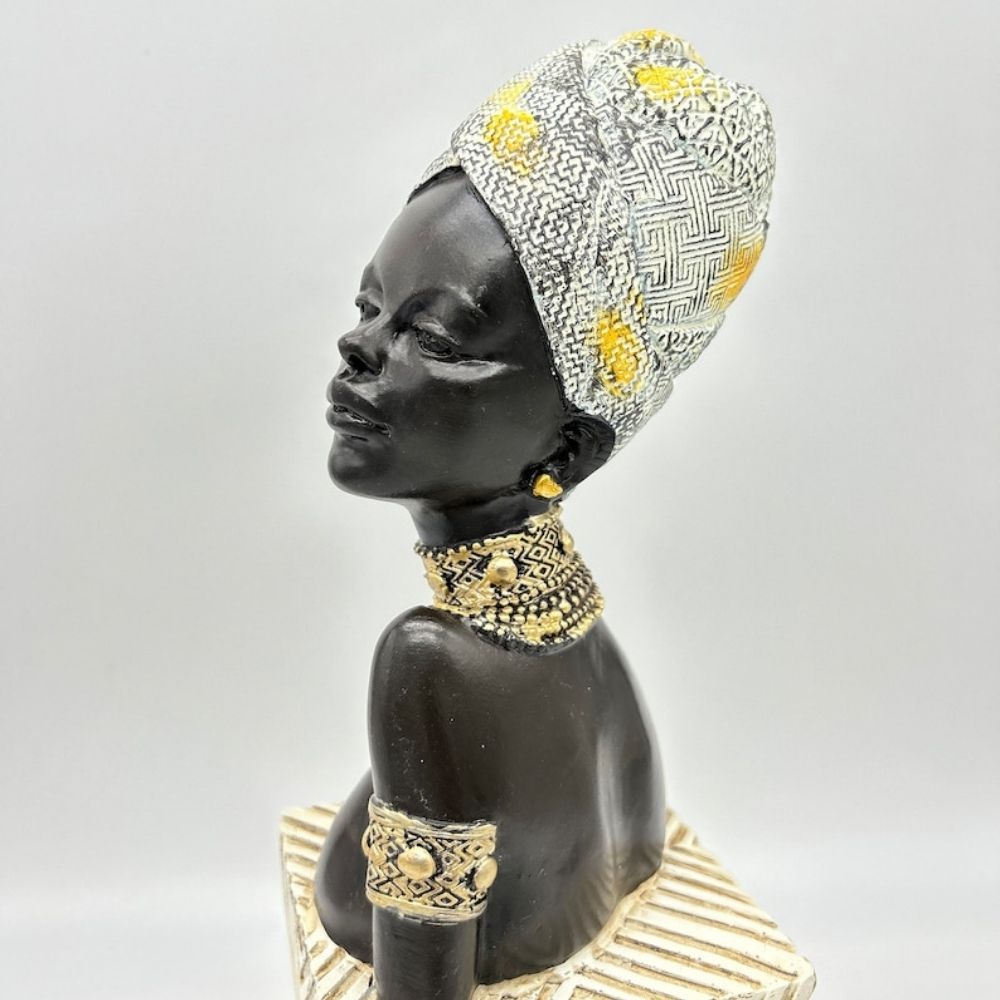 13" / 15" African Lady Bust Sculpture