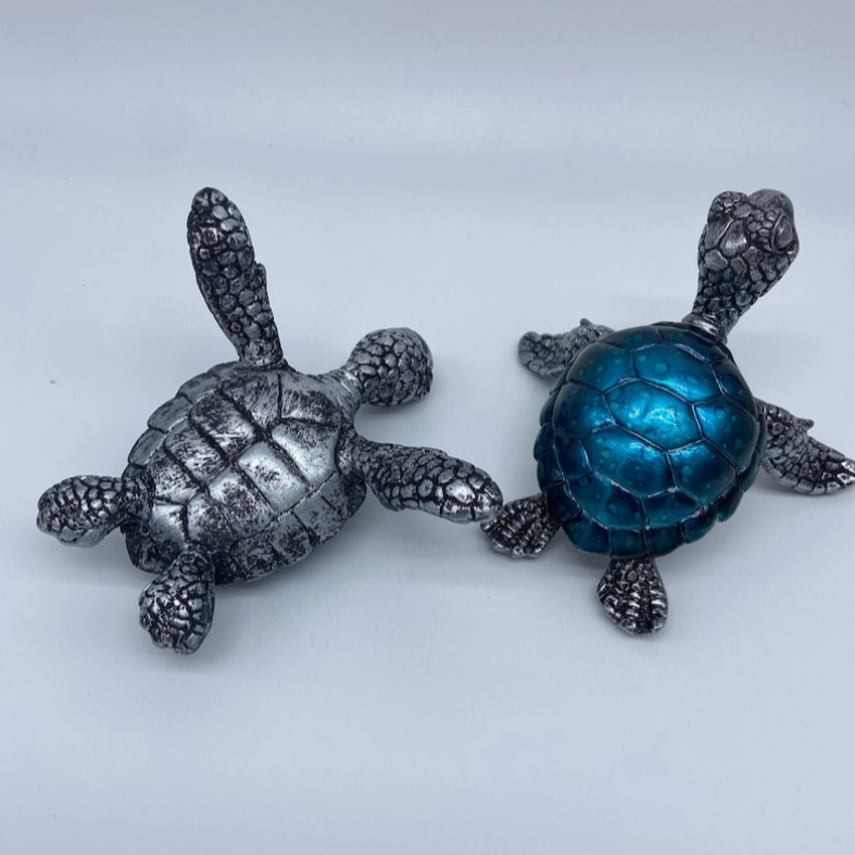 Blue Turtle Figurine Set of Two