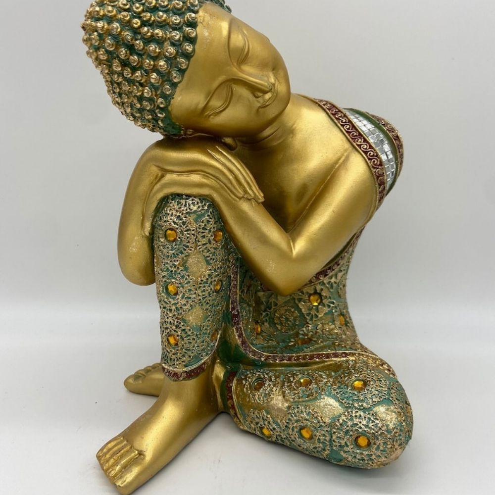 Sleeping Golden Buddha Statue, Best Home Decor - 9.5 Inch