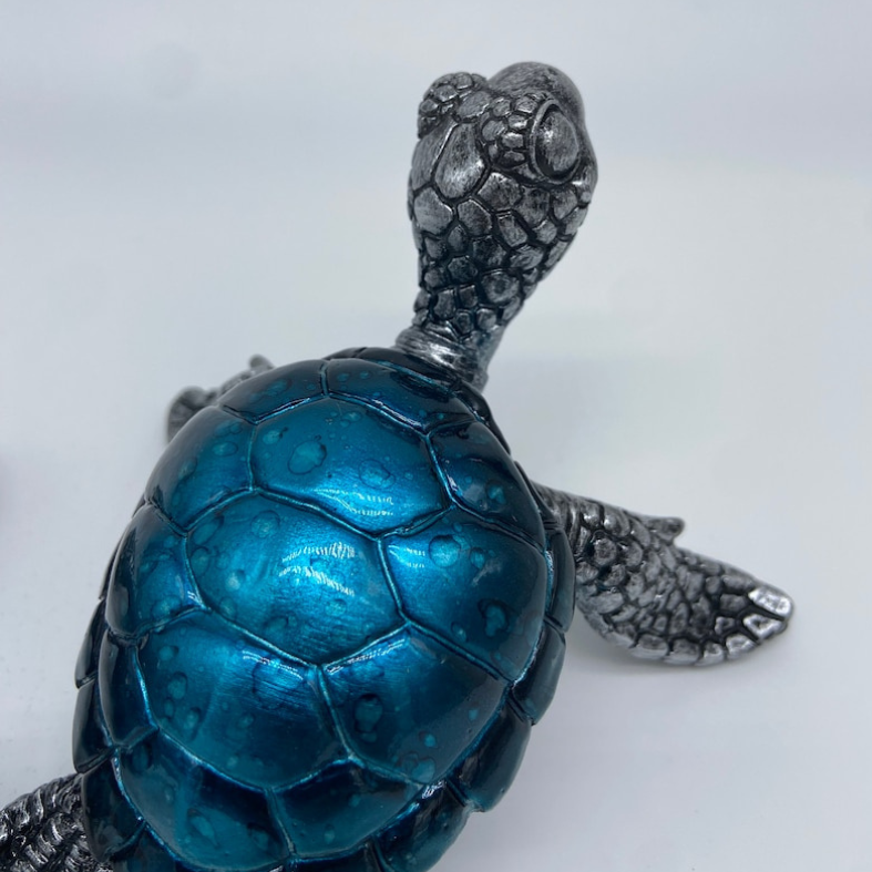 Blue Turtle Figurine Set of Two