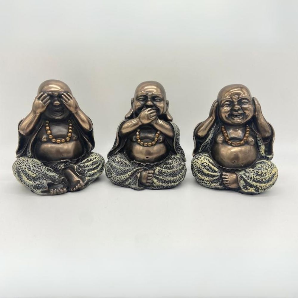 5" Three Wise buddha Statue Indoor Décor | Gift Box Go