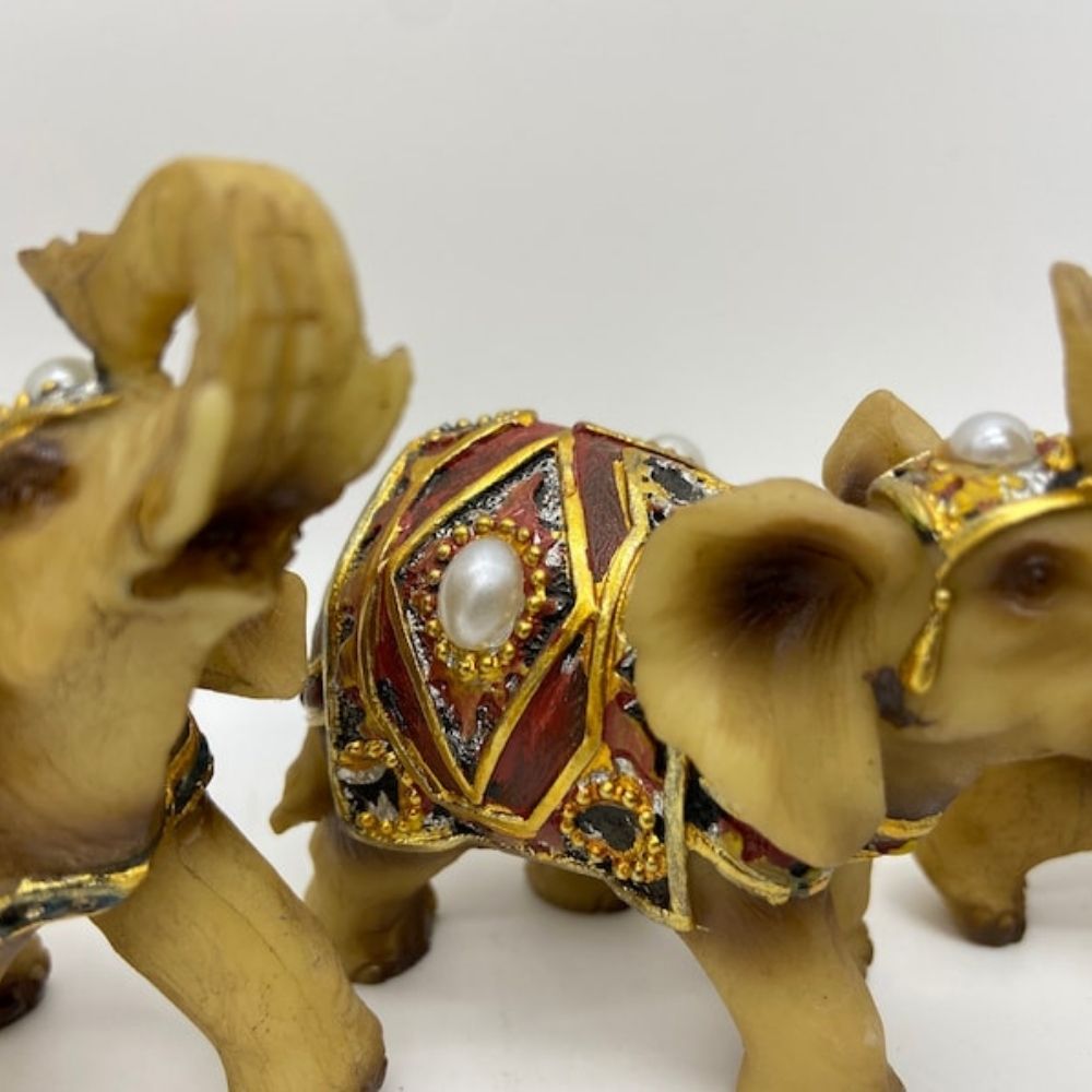 Small Elephant Figurines Trunk Up Home Decor