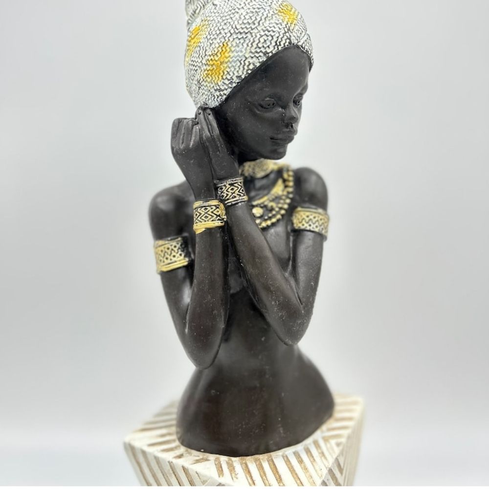 13" / 15" African Lady Bust Sculpture