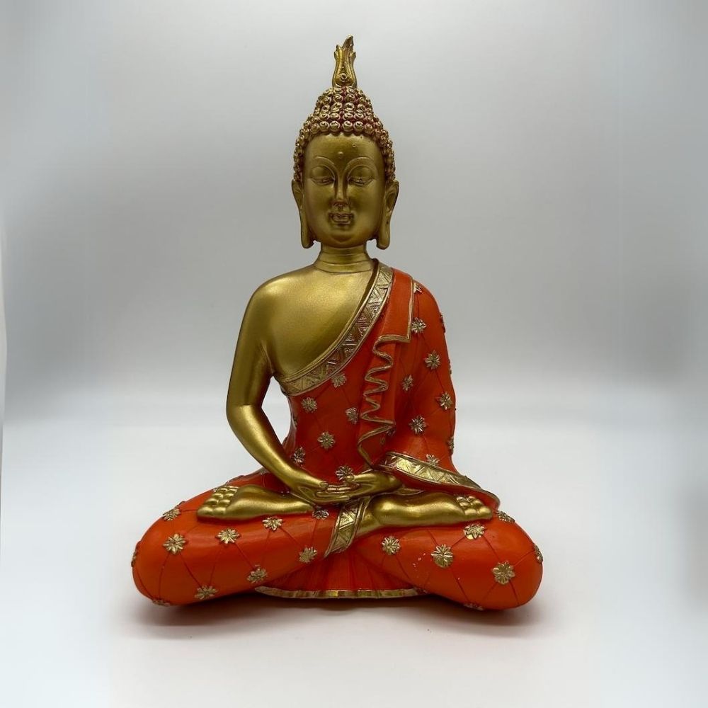 Buddha Statue for Home Decor Gold 10"