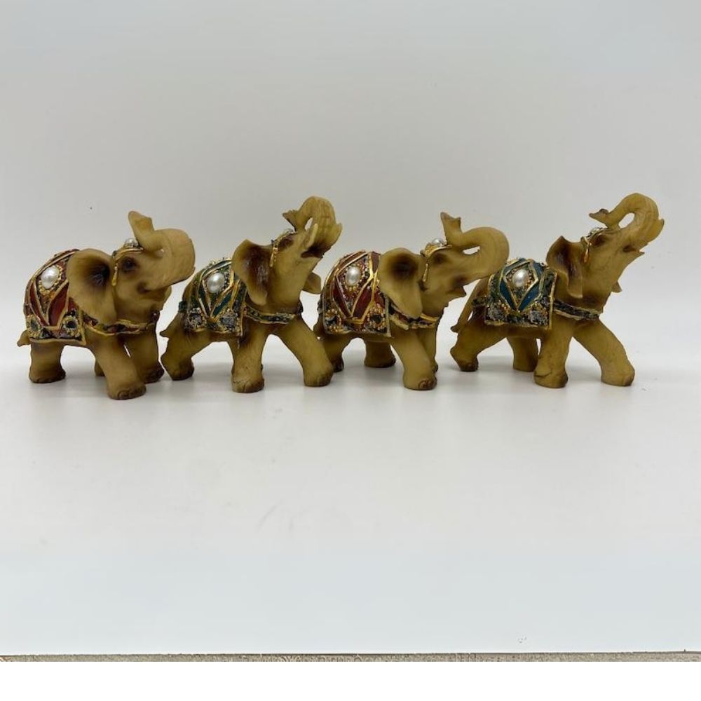 Small Elephant Figurines Trunk Up Home Decor