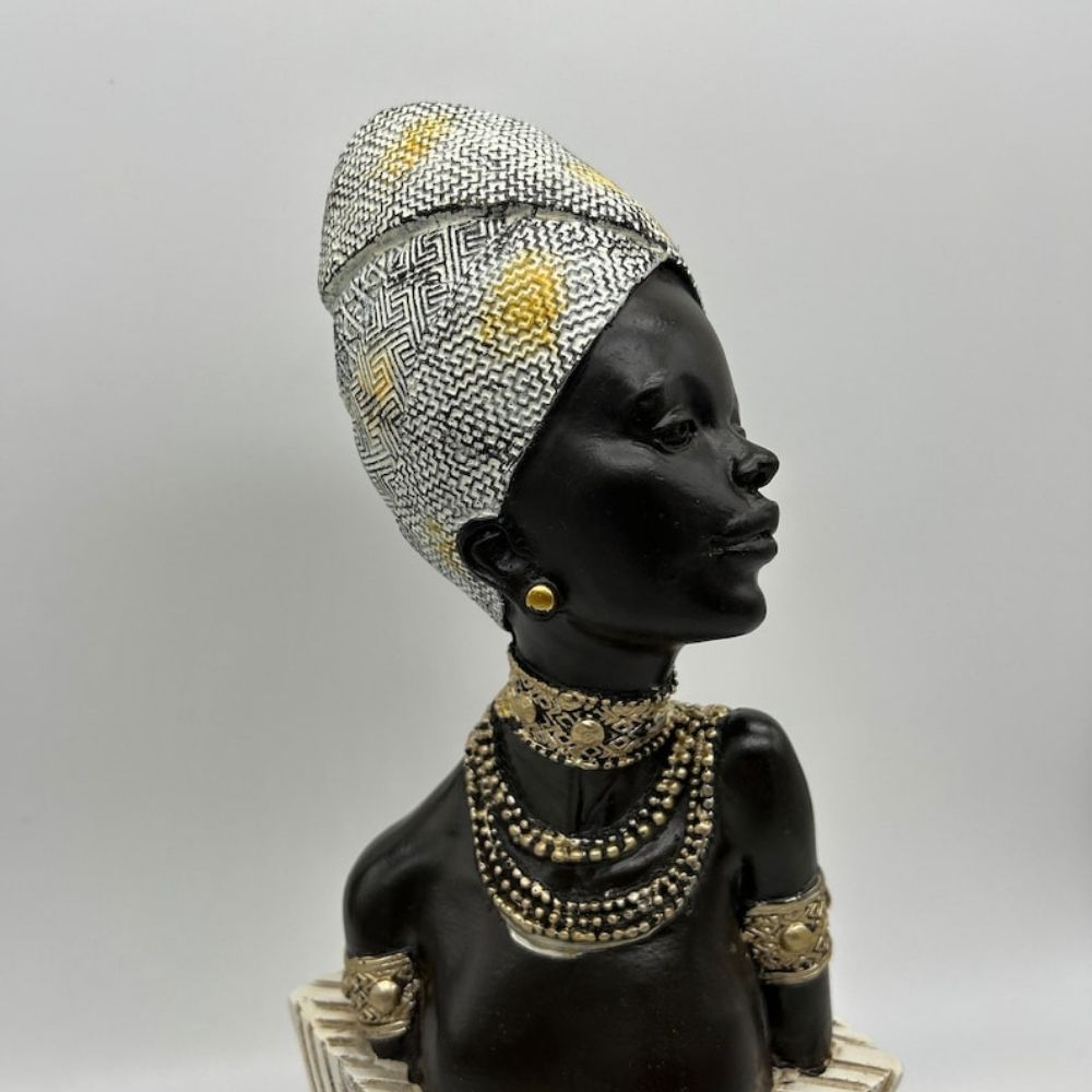 13" / 15" African Lady Bust Sculpture