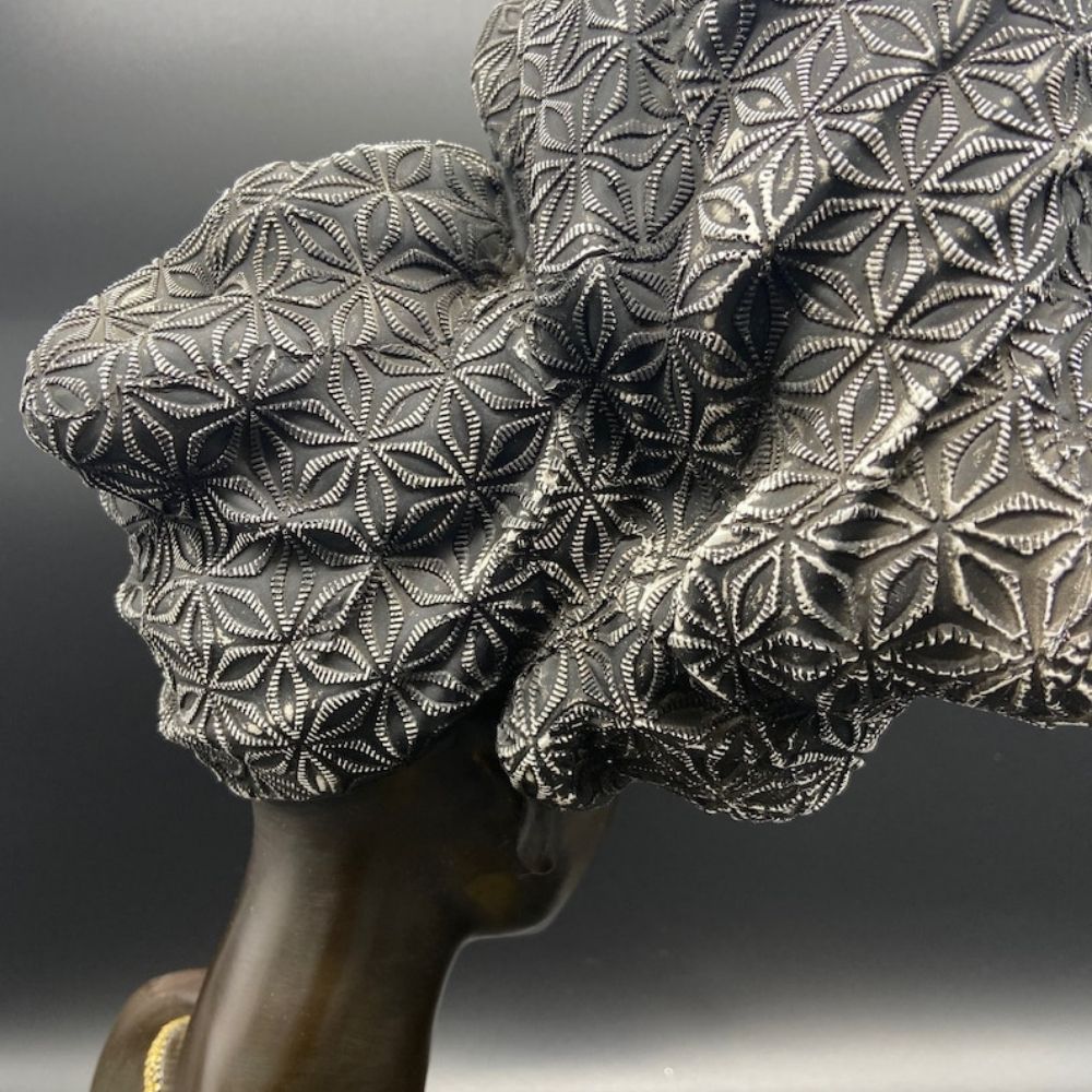 17" African Lady Sculpture Head for Home Decor