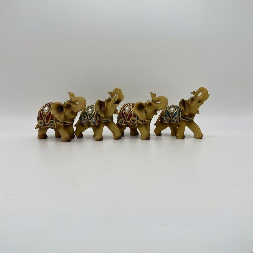 Small Elephant Figurines Trunk Up Home Decor