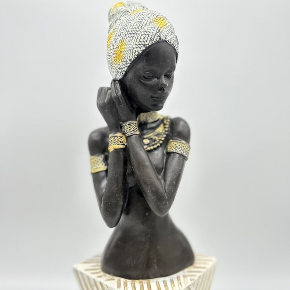 13" / 15" African Lady Bust Sculpture