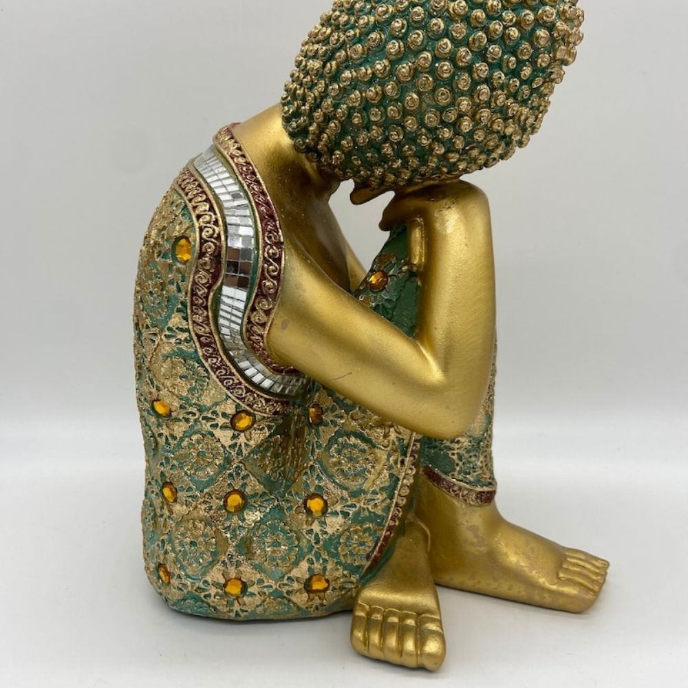Sleeping Golden Buddha Statue, Best Home Decor - 9.5 Inch