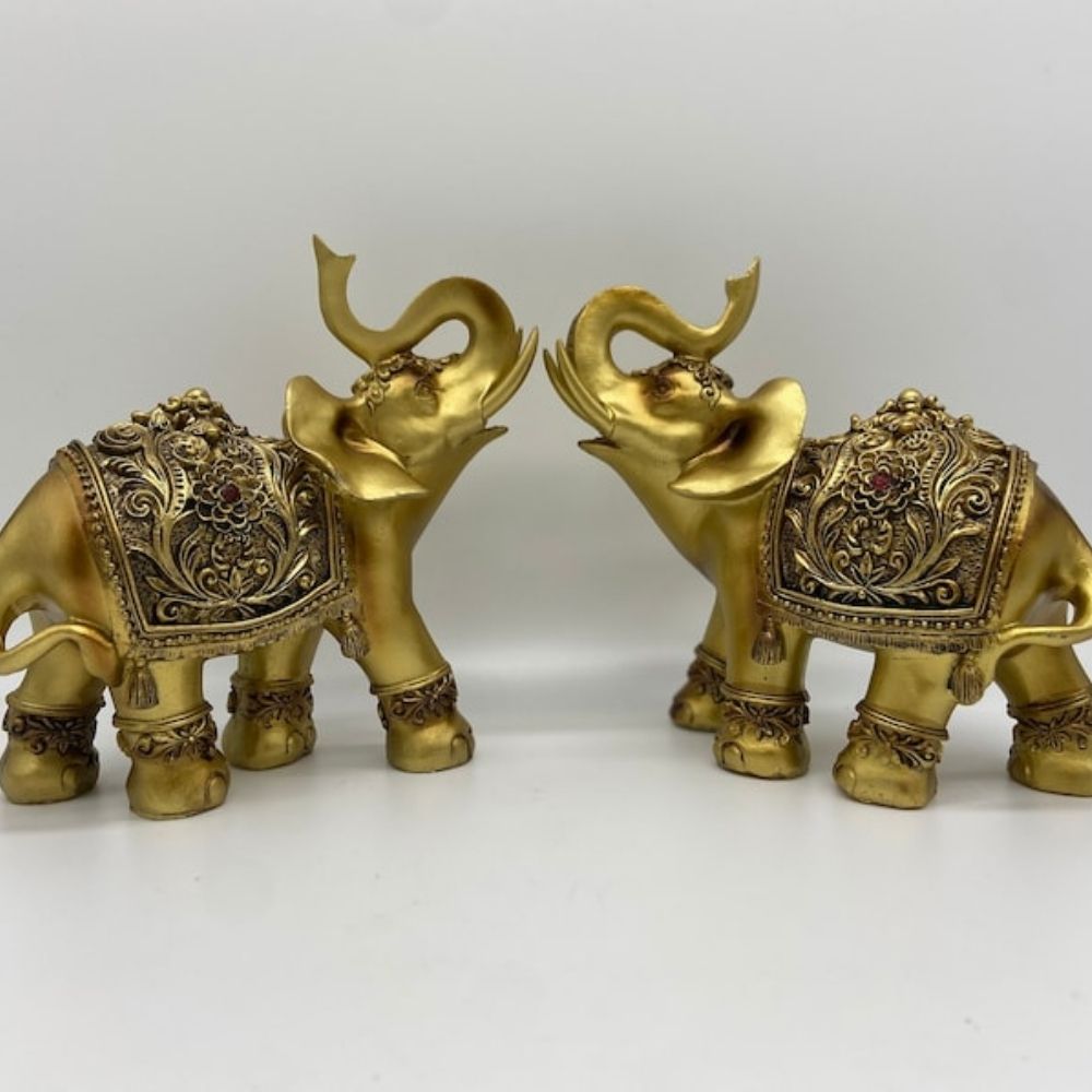 Golden Elephant Figurine 6.5 for Home Decor