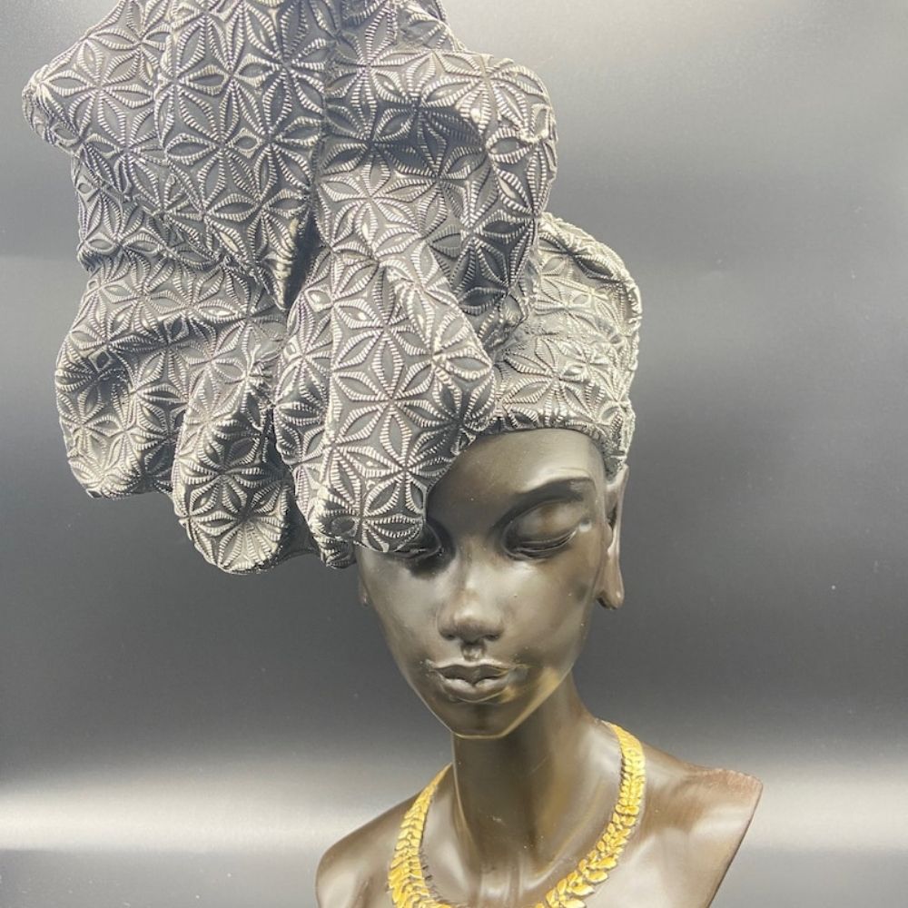 17" African American Bust Decorative Sculpture for Table Top | Gift Box Go