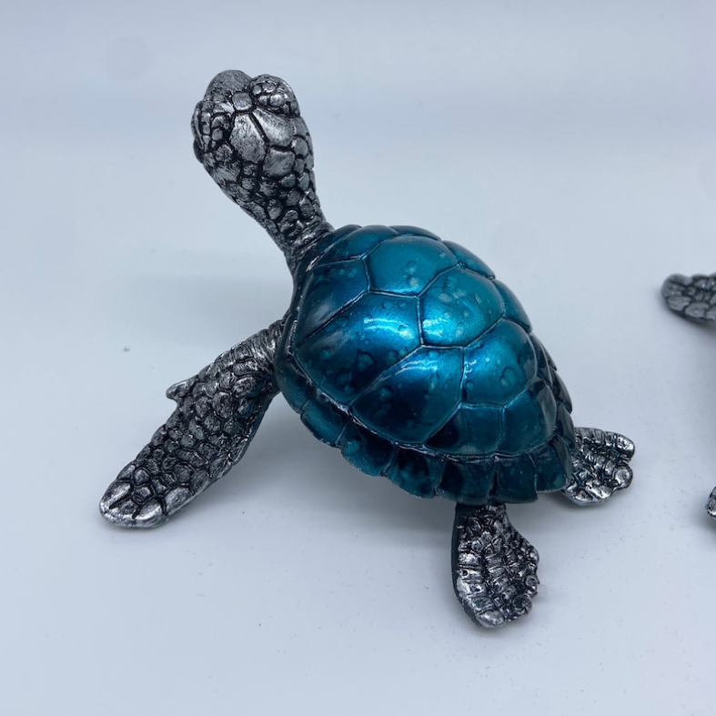 Blue Turtle Figurine Set of Two