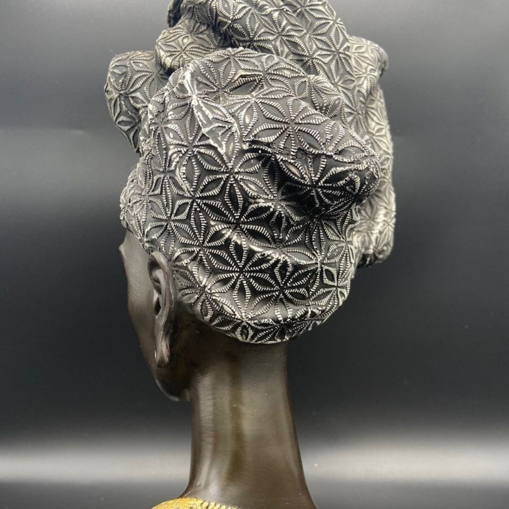 17" African Lady Sculpture Head for Home Decor