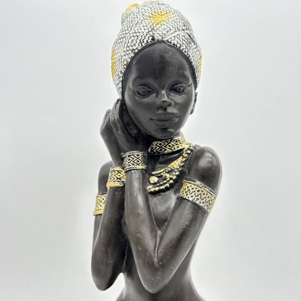 13" / 15" African Lady Bust Sculpture