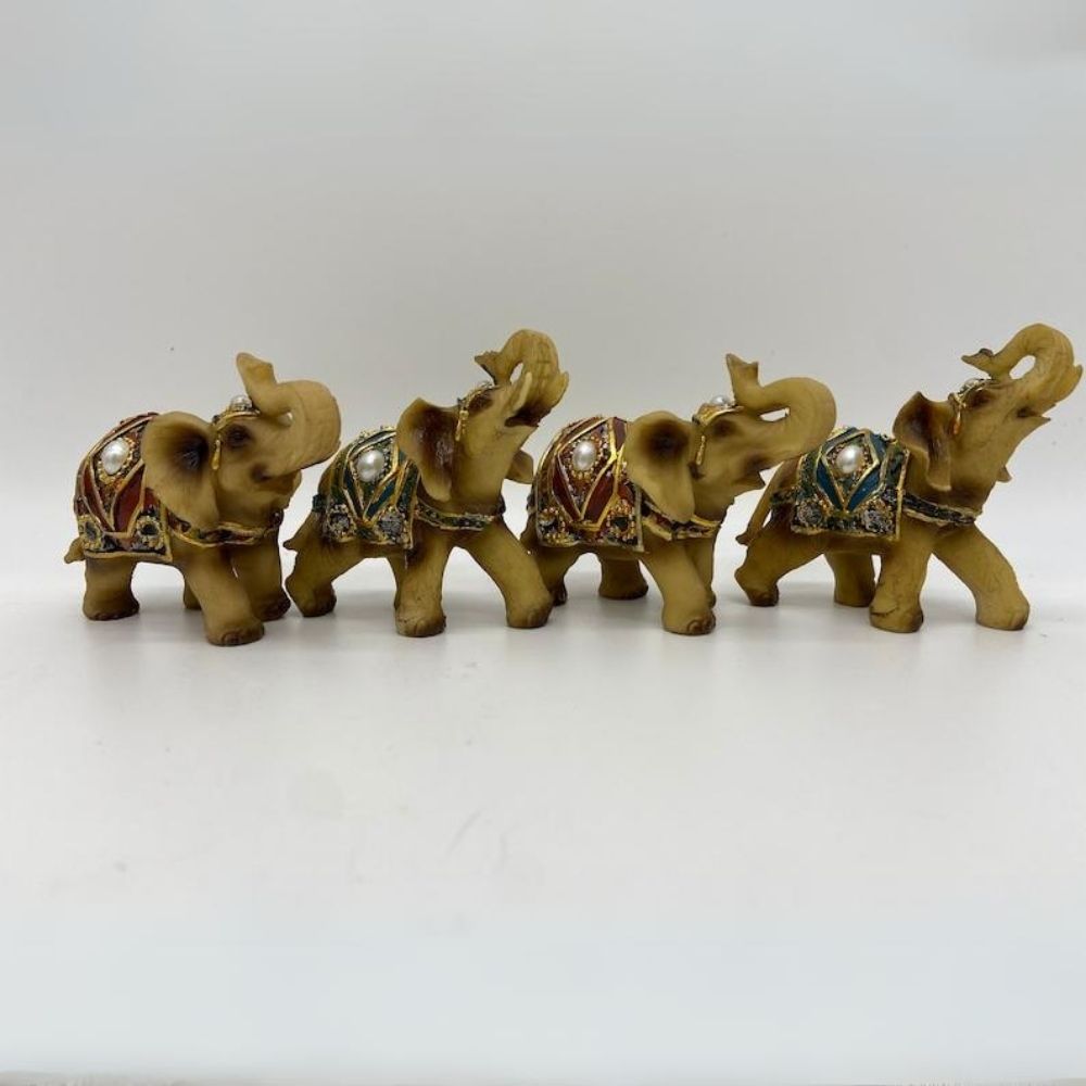 Small Elephant Figurines Trunk Up Home Decor