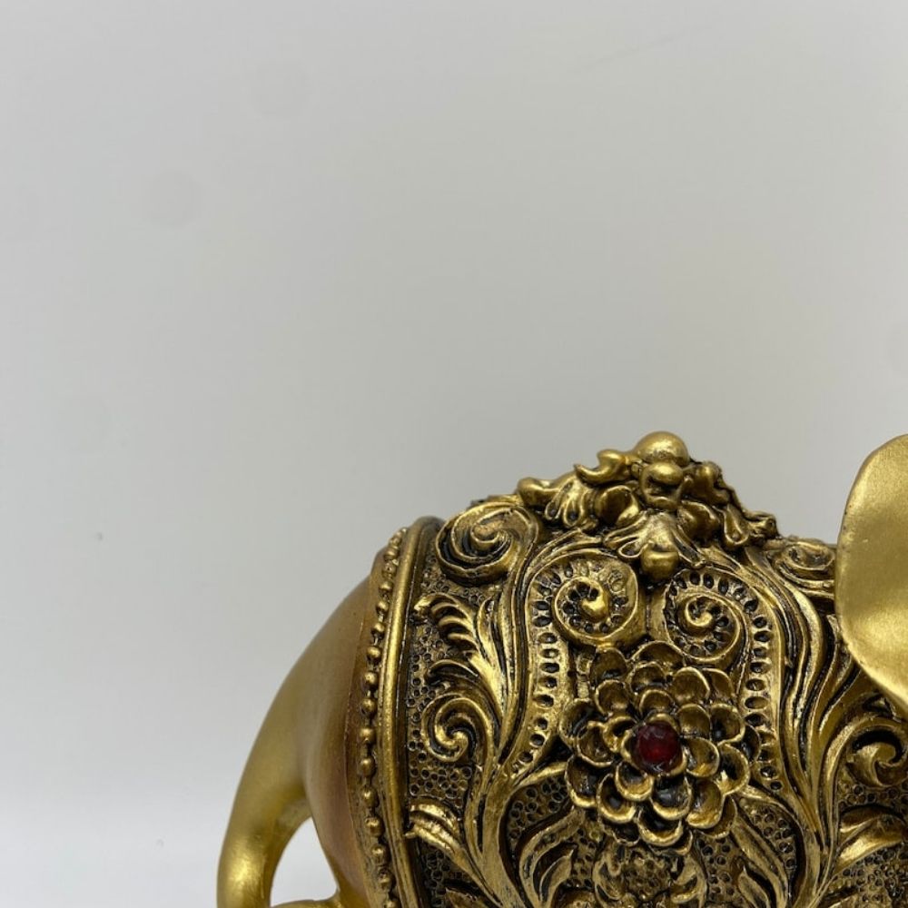 Golden Elephant Figurine 6.5 for Home Decor