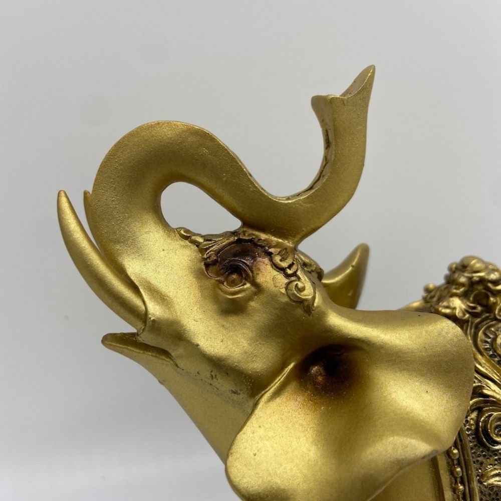 Golden Elephant Figurine 6.5 for Home Decor