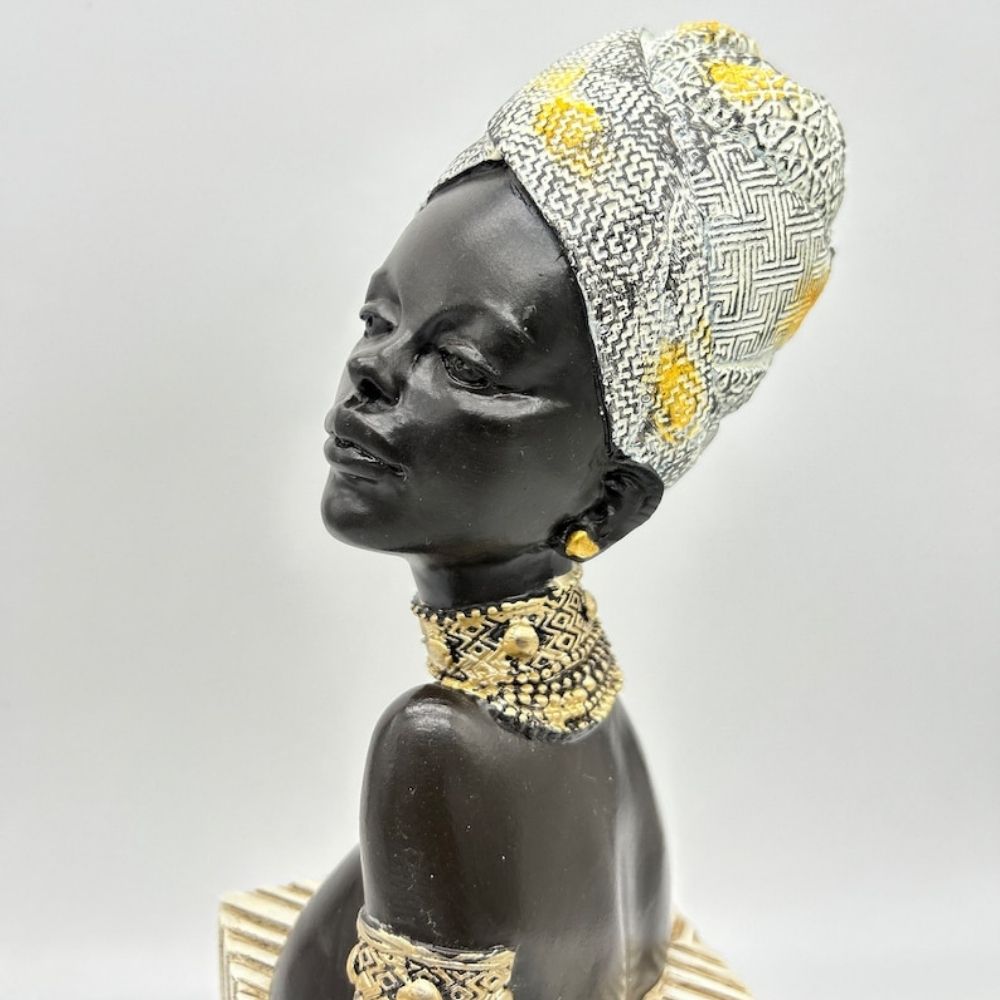 13" / 15" African Lady Bust Sculpture
