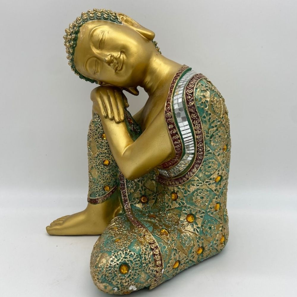 Sleeping Golden Buddha Statue, Best Home Decor - 9.5 Inch